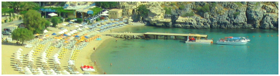 Strand bij Lindos, Rhodos